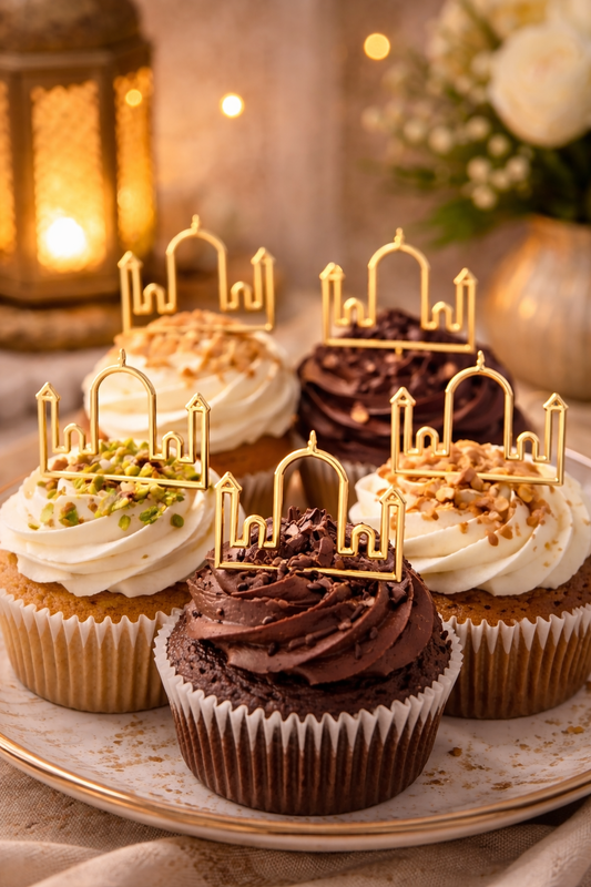 Goldener Cake Topper Moschee aus Acryl